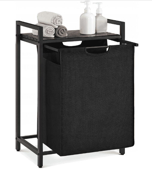 Koš na prádlo Vasagle Lenny 65 l černý/hnědý