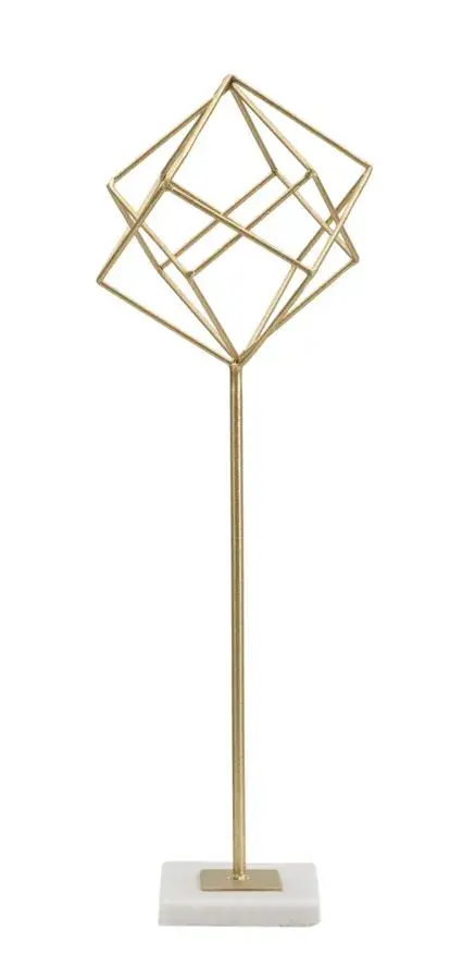 Kovová dekorace Cube 52,5 cm zlatá