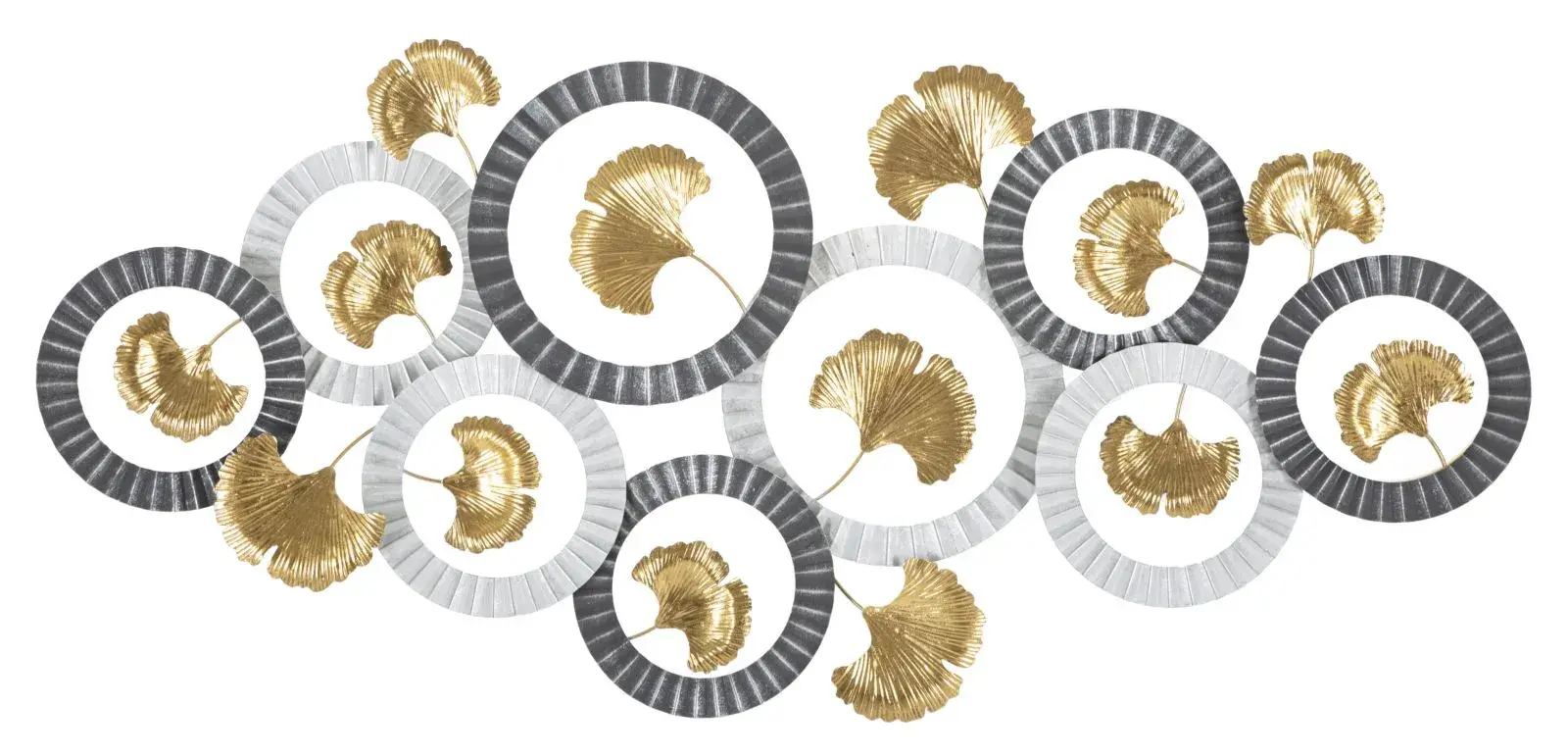 Nástěnná kovová dekorace Arty A 126 cm šedo-zlatá