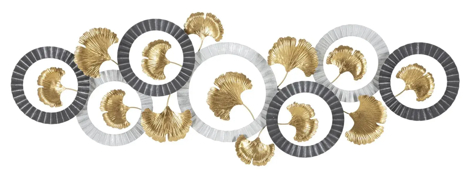 Nástěnná kovová dekorace Arty B 127,5 cm šedo-zlatá