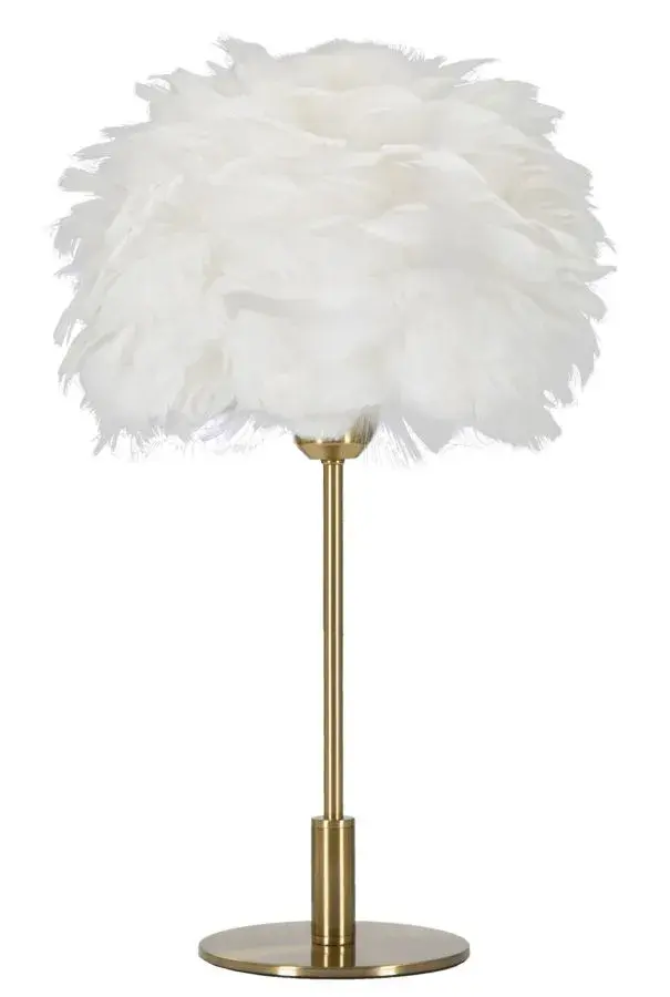 Stolní lampa Ball Feather 50 cm bílo-zlatá
