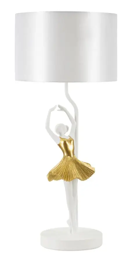 Stolní lampa Dancer 64 cm bílo-zlatá