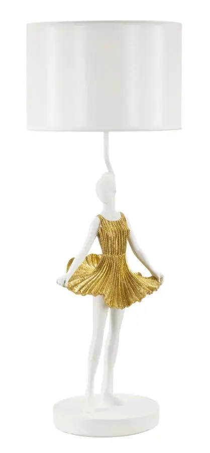 Stolní lampa Dancer 90,5 cm bílo-zlatá