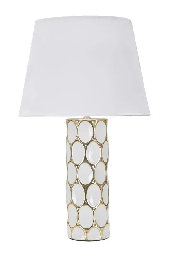 Stolní lampa Glam Carv 56 cm bílo-zlatá