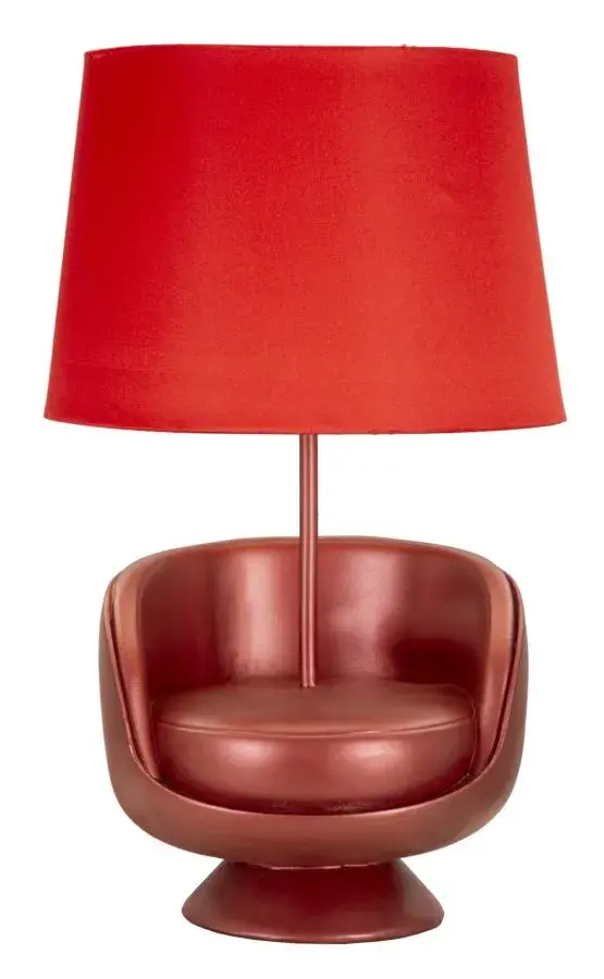 Stolní lampa Midcentury 46 cm červená