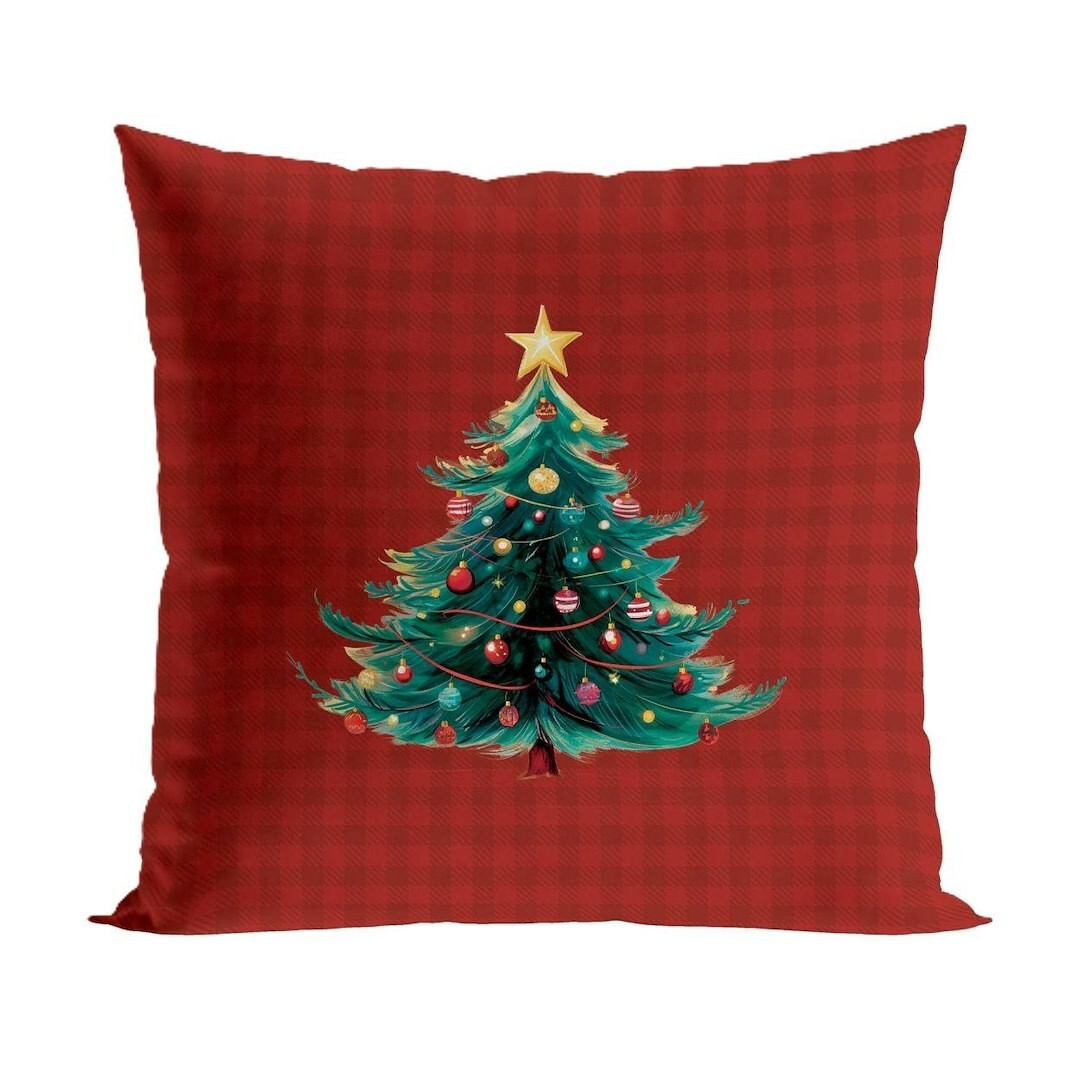 Vánoční povlak na polštář Christmas Tree 40x40 cm červený
