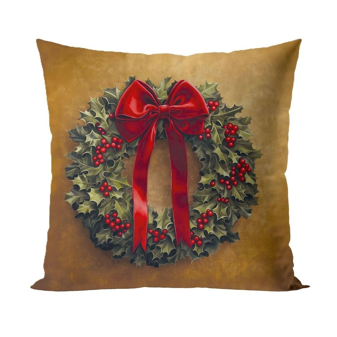 Vánoční povlak na polštář Elegant Garland 40x40 cm zlatý