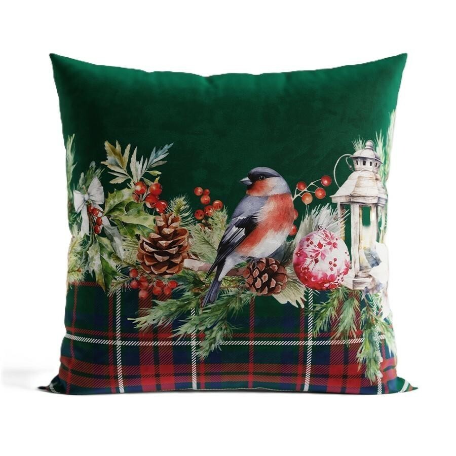 Vánoční povlak na polštář Garland 40x40 cm zelený