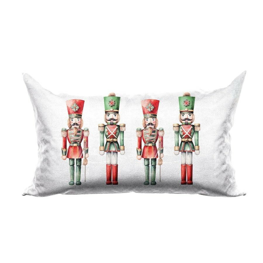 Vánoční povlak na polštář Nutcrackers 50x30 cm bílý