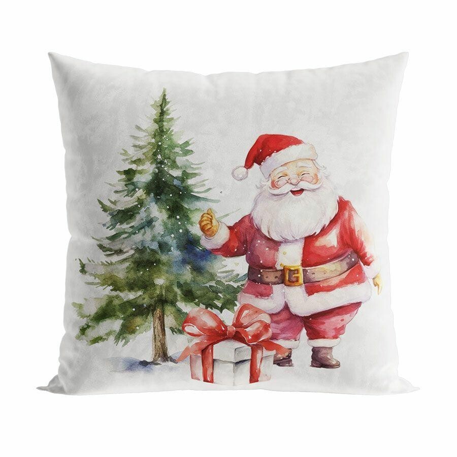 Vánoční povlak na polštář Winter Santa Claus 40x40 cm bílý