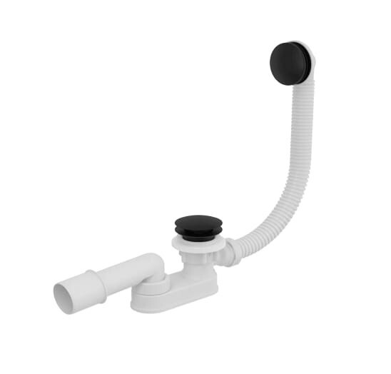 BESCO - Vaňový sifón Click-Clack s prepadom - Farba - Čierna VANSABKKP