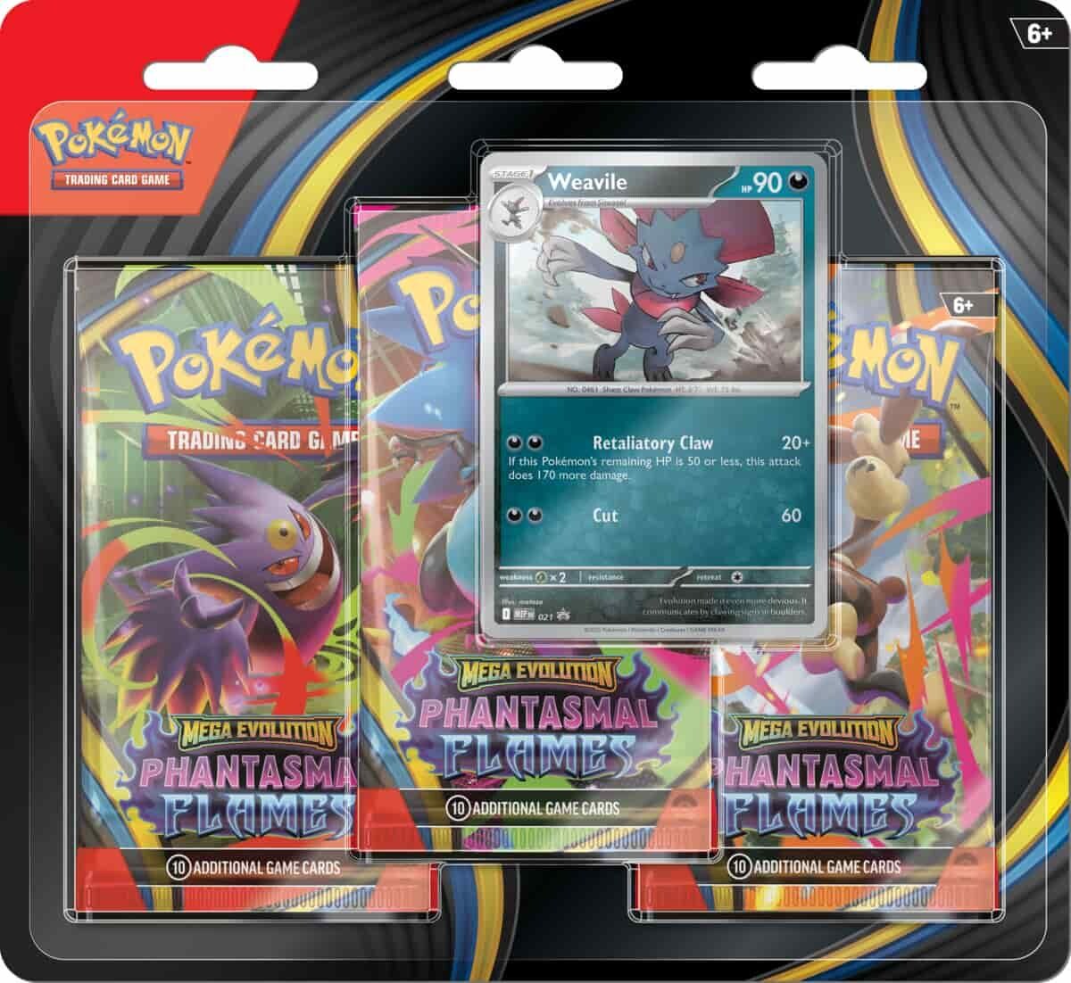Pokémon TCG: ME02 Phantasmal Flames - 3 Blister Booster, viac druhov