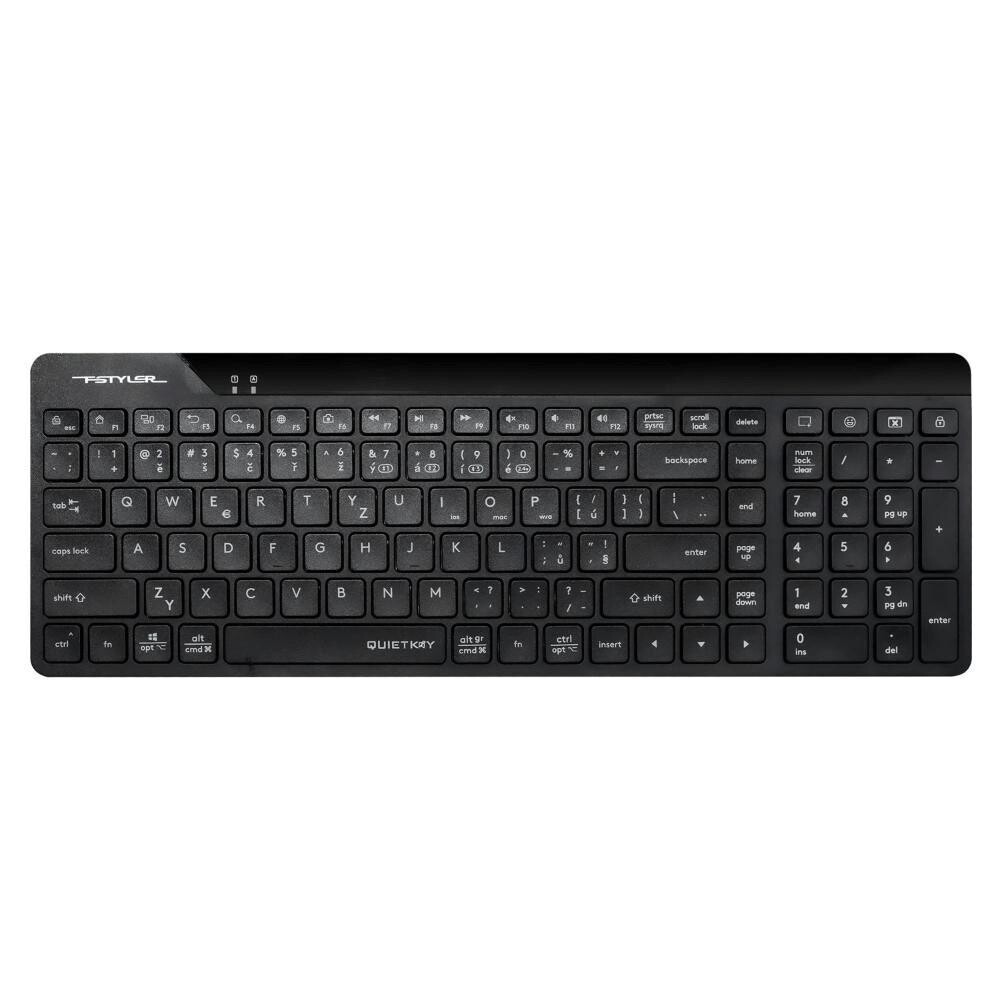 A4tech FStyler FBK23 AS, bezdrôtová Dual mode Bluetooth+2, 4G klávesnica, CZ, čierna
