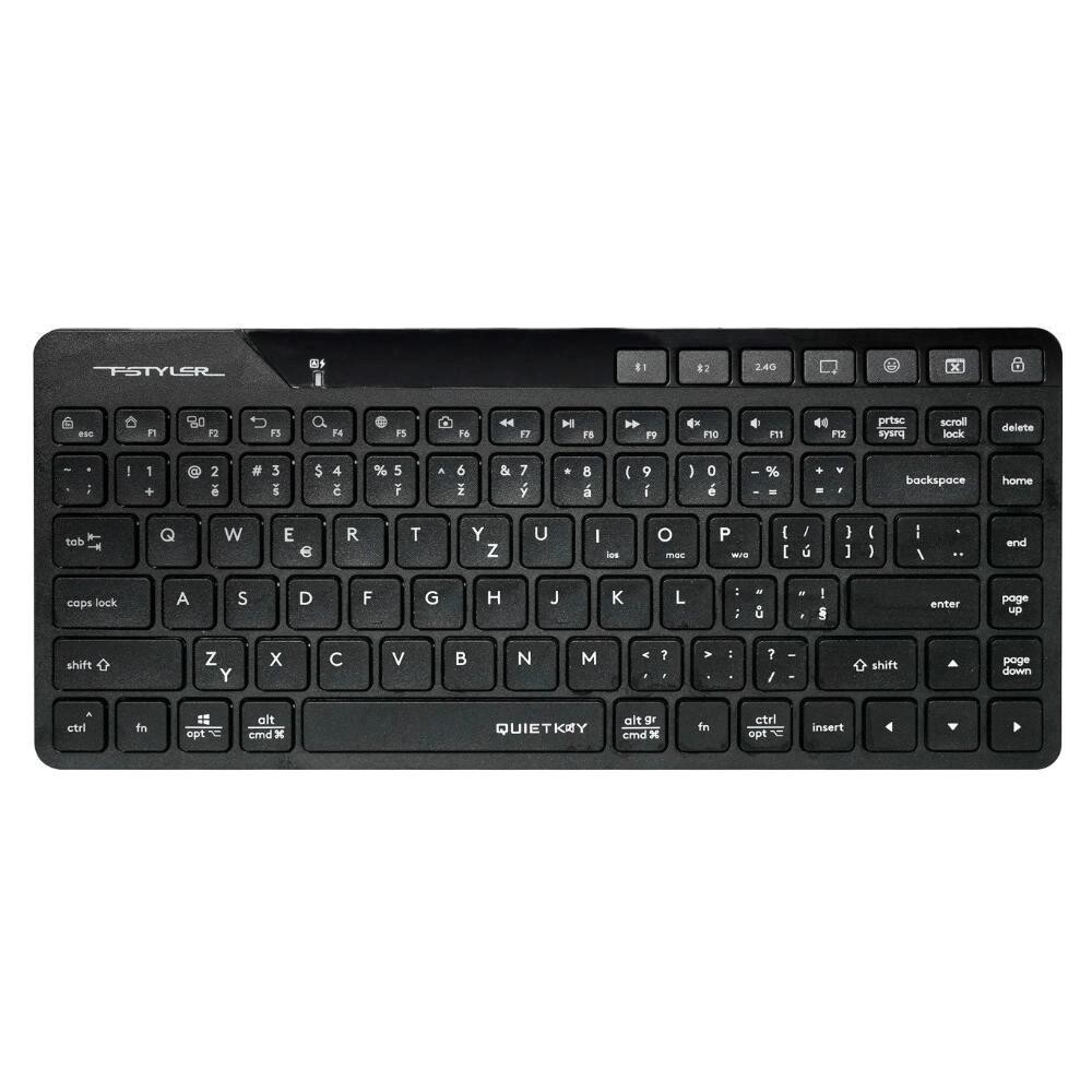 A4tech FStyler FBK26C AS, bezdrôtová Dual mode Bluetooth+2, 4G klávesnica, CZ, čierna