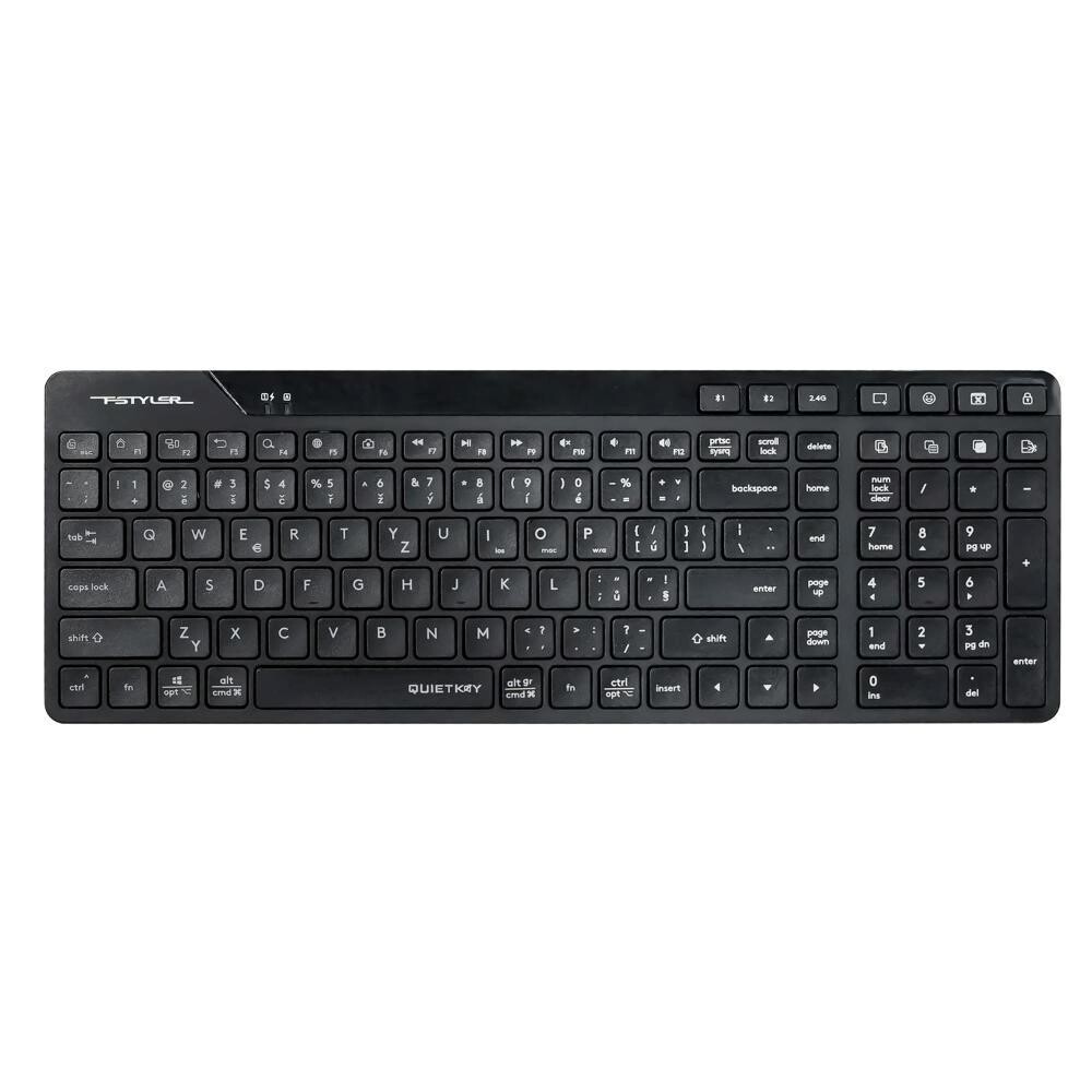 A4tech FStyler FBK27C AS, bezdrôtová Dual mode Bluetooth+2, 4G klávesnica, CZ, čierna