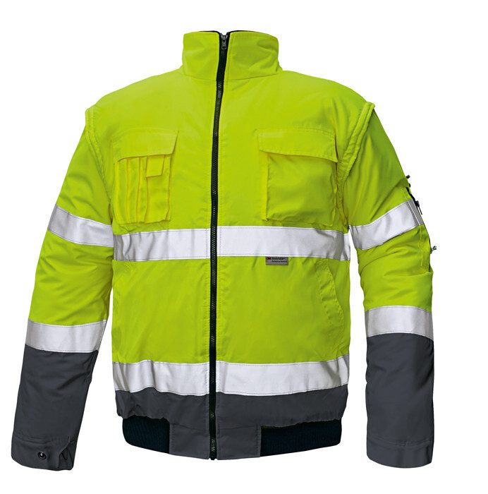 CLOVELLY pilot bunda HV žltá/navy XS