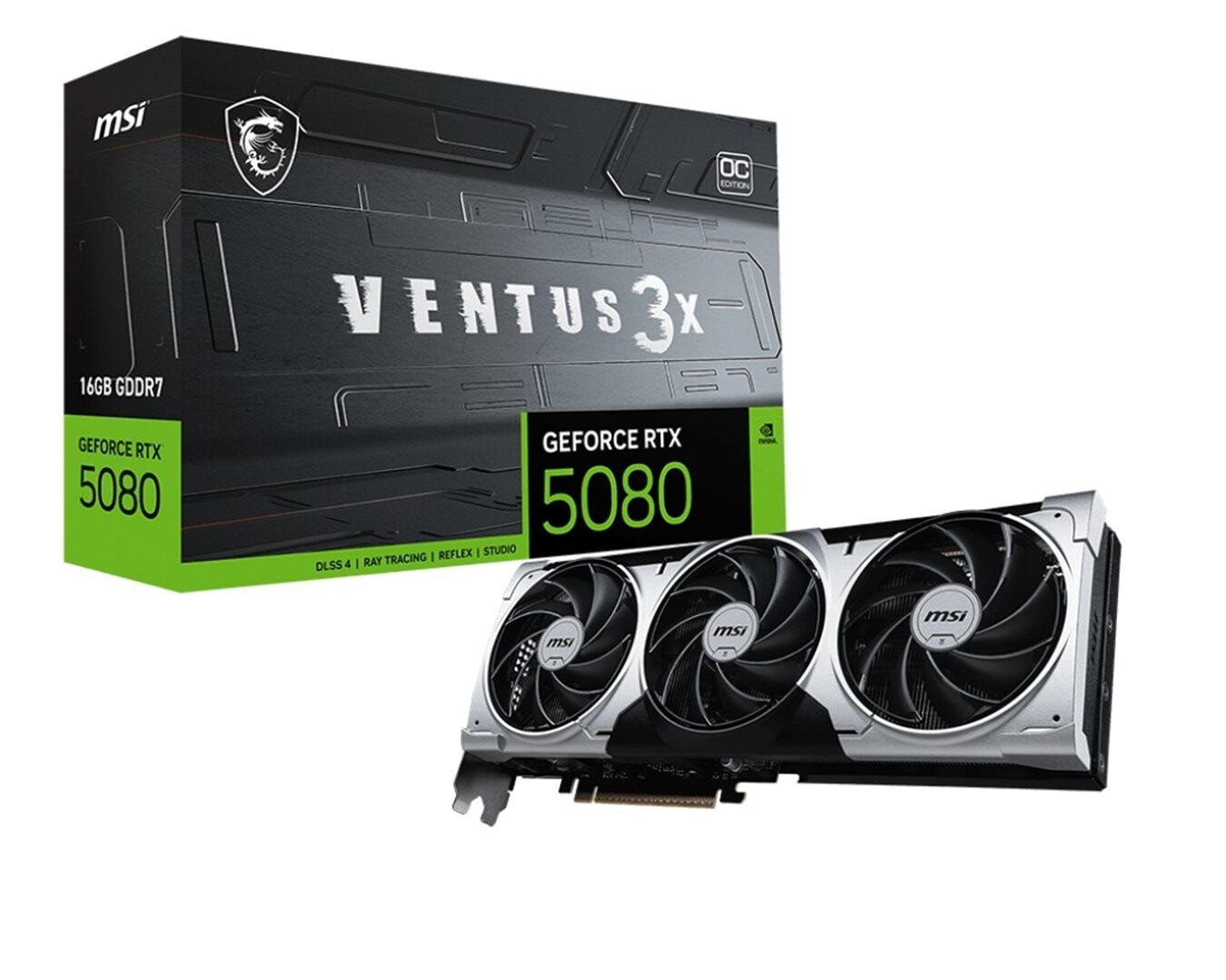 MSI GeForce RTX 5080 VENTUS 3X PLUS/OC/16GB/GDDR7