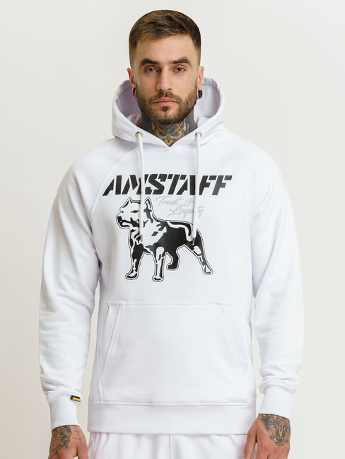 Amstaff Logo 2.0 Hoodie - weiß/schwarz - S