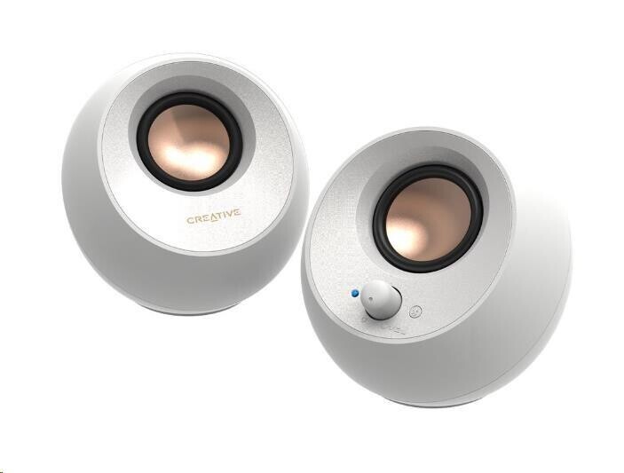Creative PEBBLE V3, stolný 2.0 reproduktory s USB-C a Bluetooth 5.0 - biele