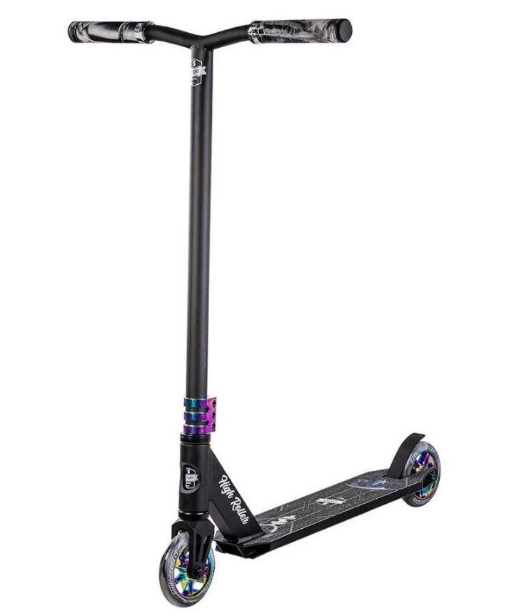 Freestyle kolobežka Story High Roller Stunt, čierno-dúhová