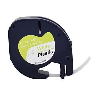 G&G kompatibil. páska do tlačiarne štítkov, pre Dymo, WT-RL-D-91221-BK, S0721660, 91221, černý tlač/biely podklad, 4m, 12mm, Letr