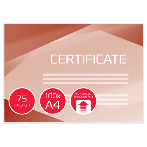 GBC Laminovacie vrecká pre rýchlu lamináciu, 75 mic (100)