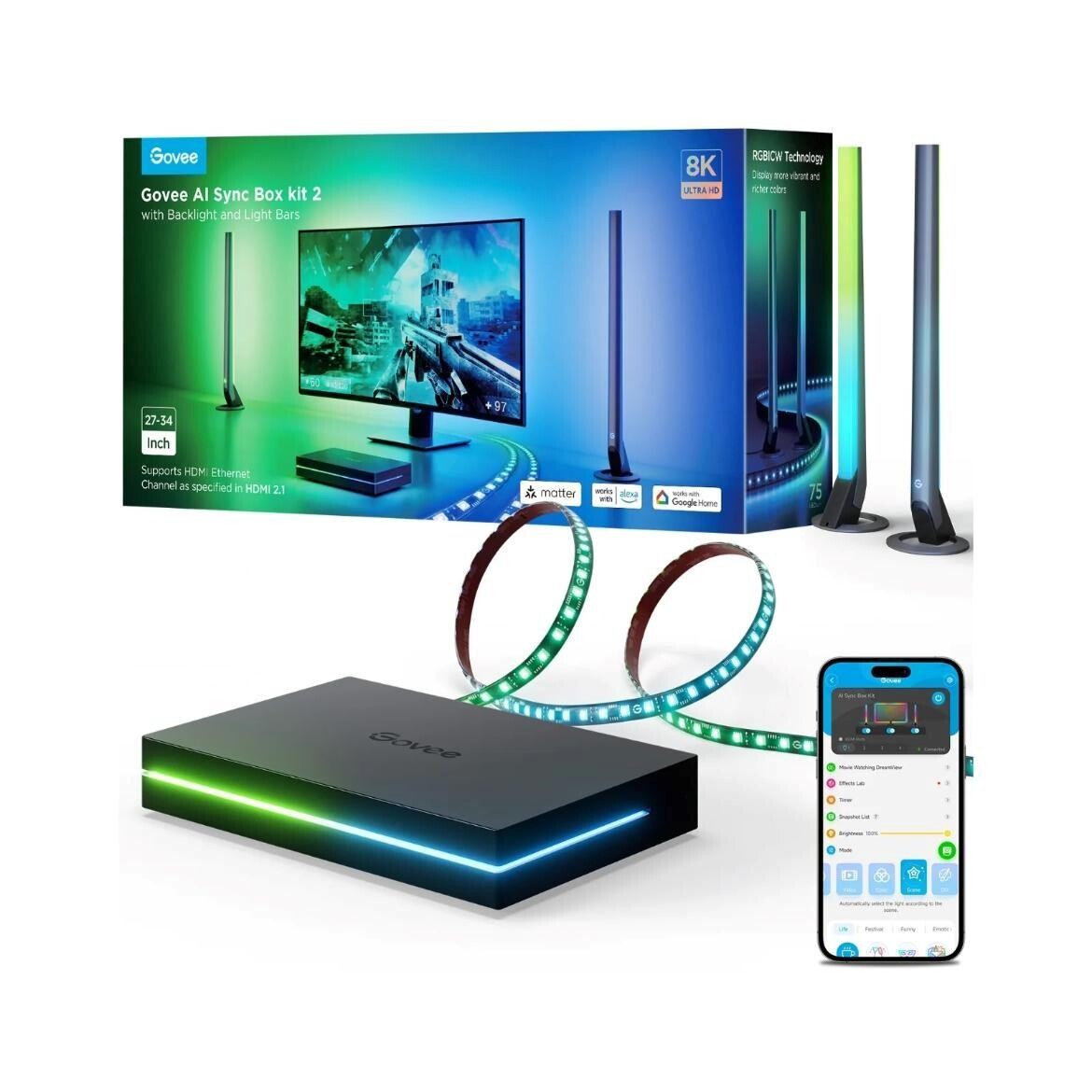 Govee AI Sync Box Kit 2 Smart sada PC osvetlenie 27-34