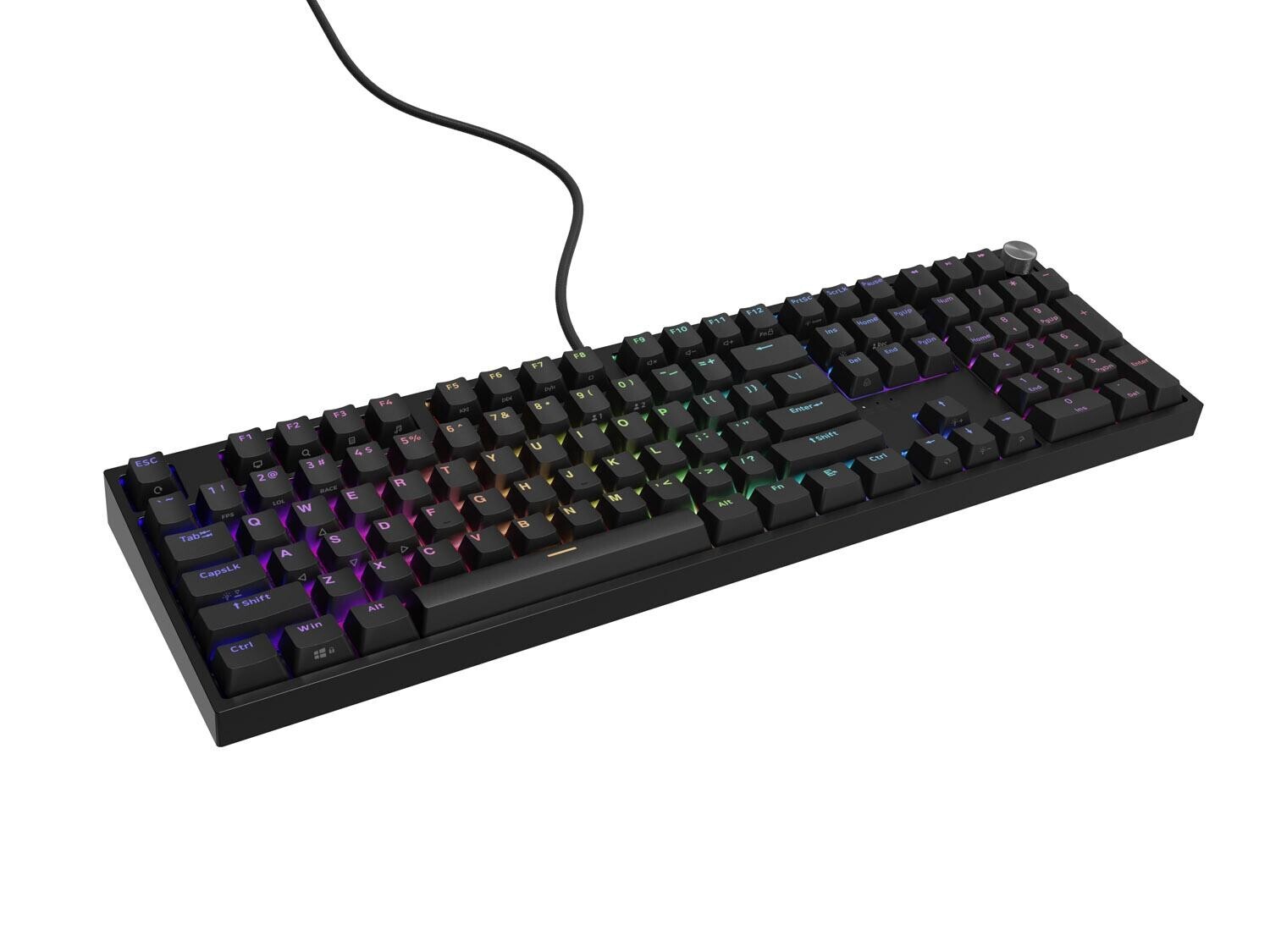 Herná mechanická klávesnica Genesis THOR 404/RGB/Gateron Yellow Pro/Drôtové USB-A/US layout/Čierna