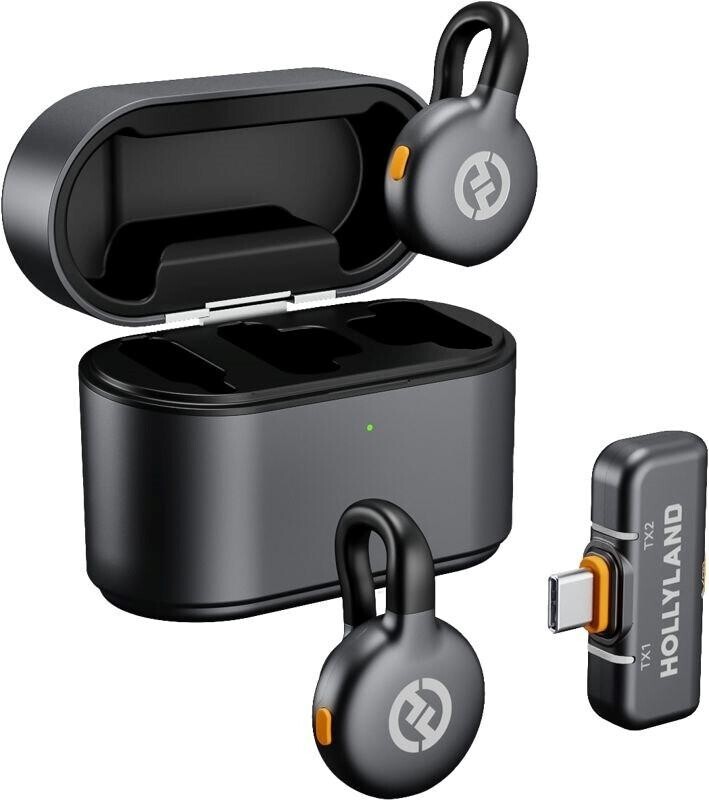 Hollyland LARK M2S Duo Wireless Lavalier Microphone s USB-C Plug (Duo, Space Gray)