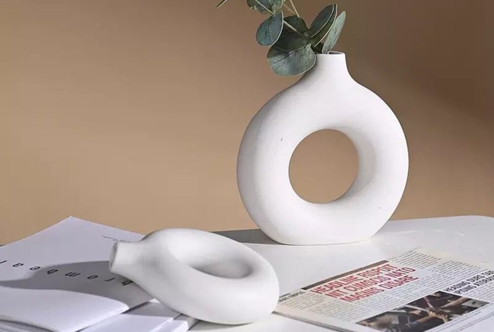 Vase Set Iskandinav Halka - White