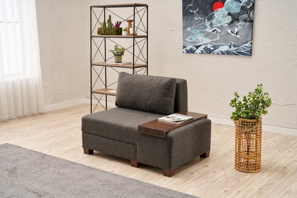 Rozkladacie kreslo Perenna Linen Right - Anthracite