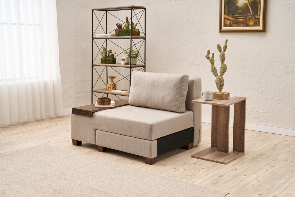 Rozkladacie kreslo Perenna Linen Left - Cream