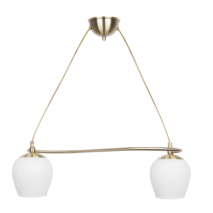 Závesná lampa Serano patina 2x60W E27 biele tienidlo