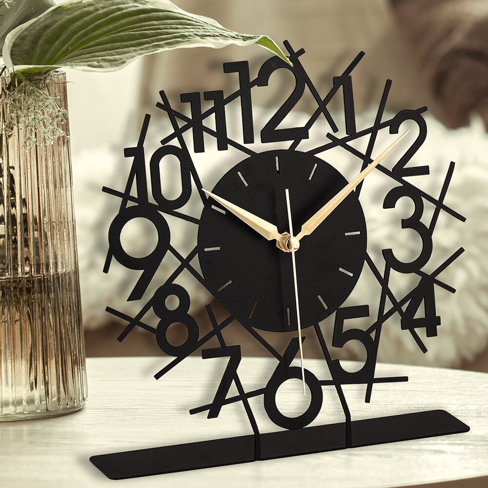 Dekoratívne hodiny Lineal - Black