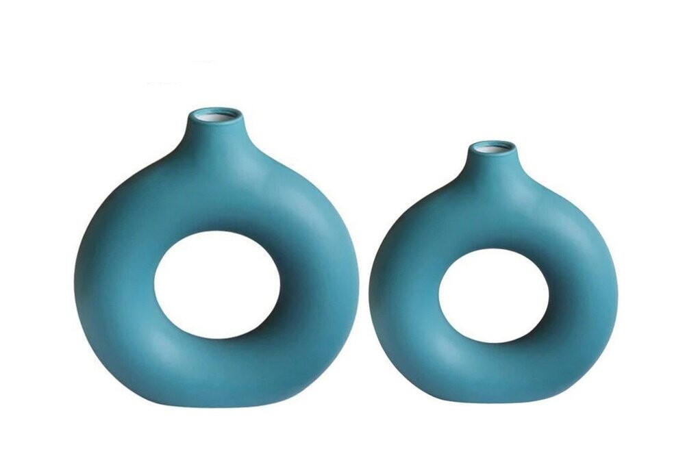 Vase Set Iskandinav Halka - Turquoise