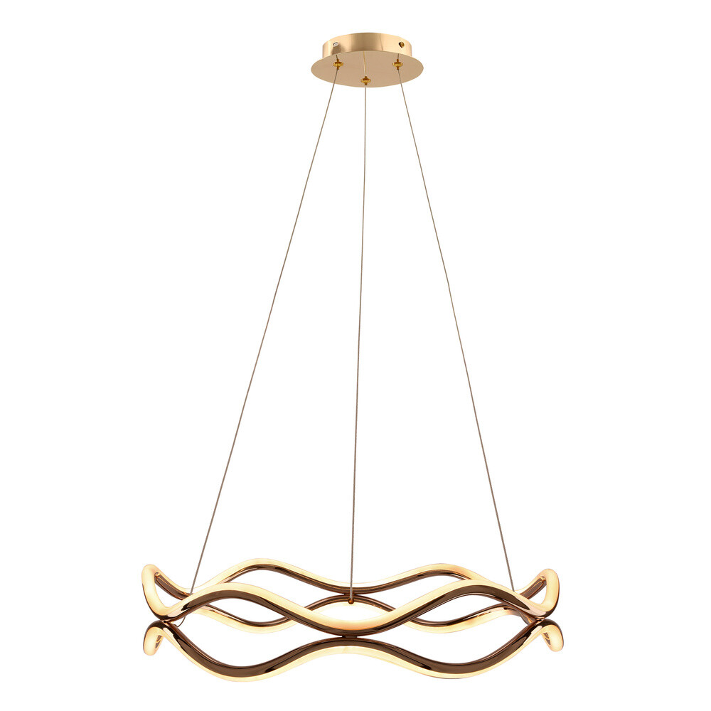 Závesná lampa VAVE patinovaná 28W LED 3000K biely kryt PRIEMER 50CM