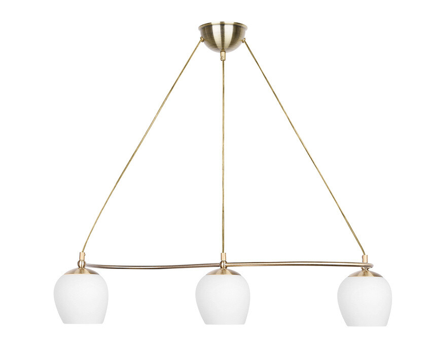 Závesná lampa Serano patina 3x60W E27 biele tienidlo