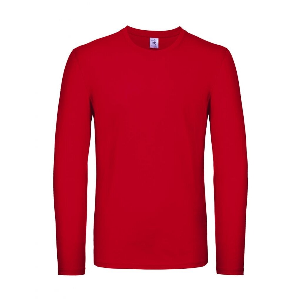 Tričko s dlhým rukávom B&C LSL - červené, 3XL