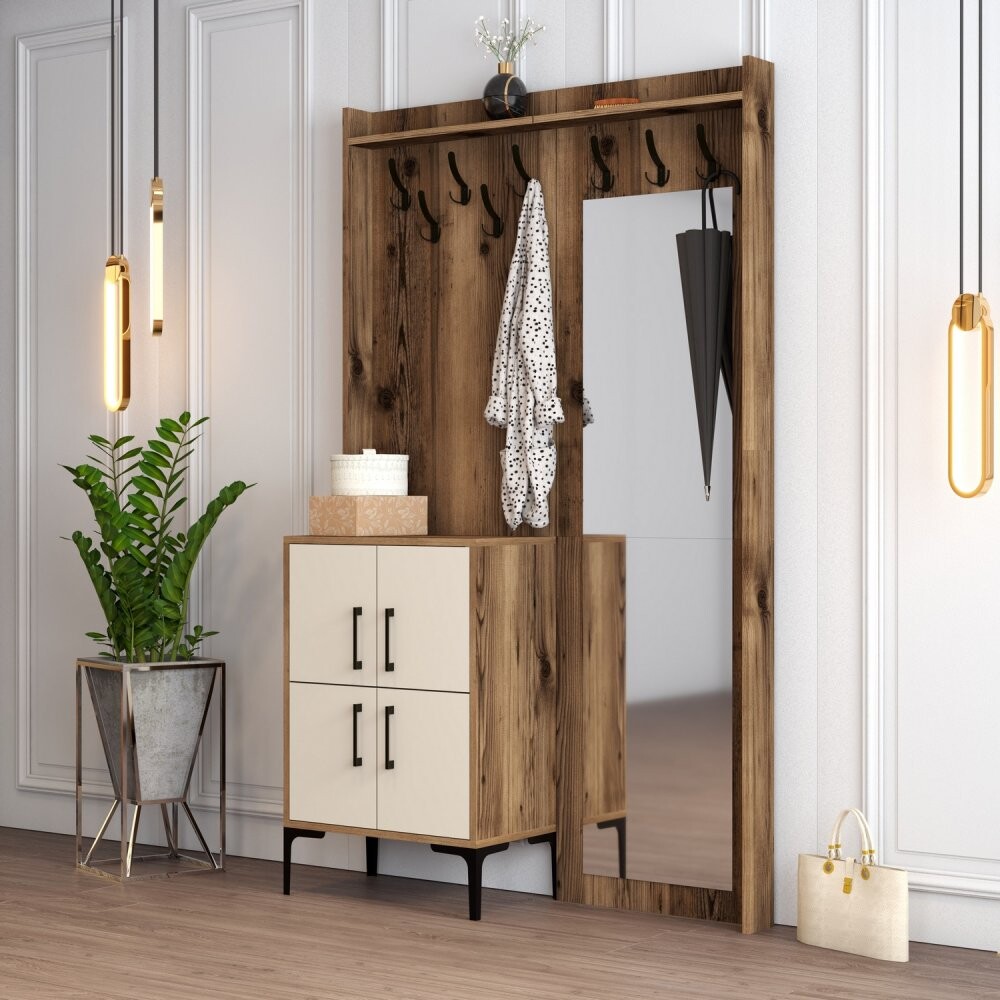 Predsieňová stena Berlin BC - Walnut, Cream