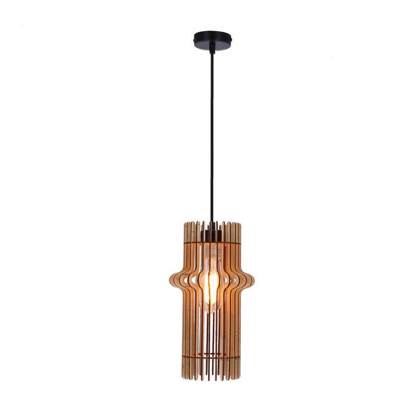 Závesná lampa Eco 4 1x40 e27 Drevené tienidlo