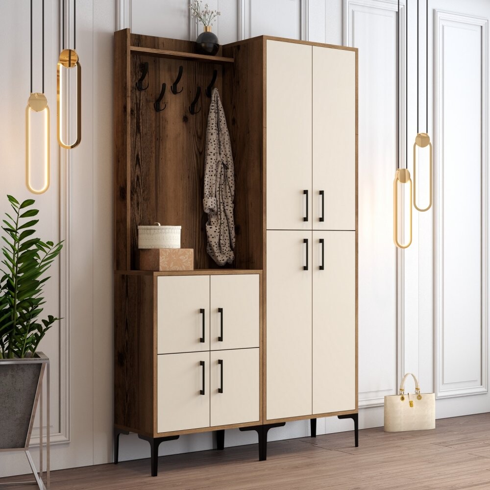 Predsieňová stena Berlin BA - Walnut, Cream