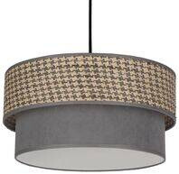 Závesná lampa Karrara čierna 1x60W E27 tienidlo sivá béžová+sivá