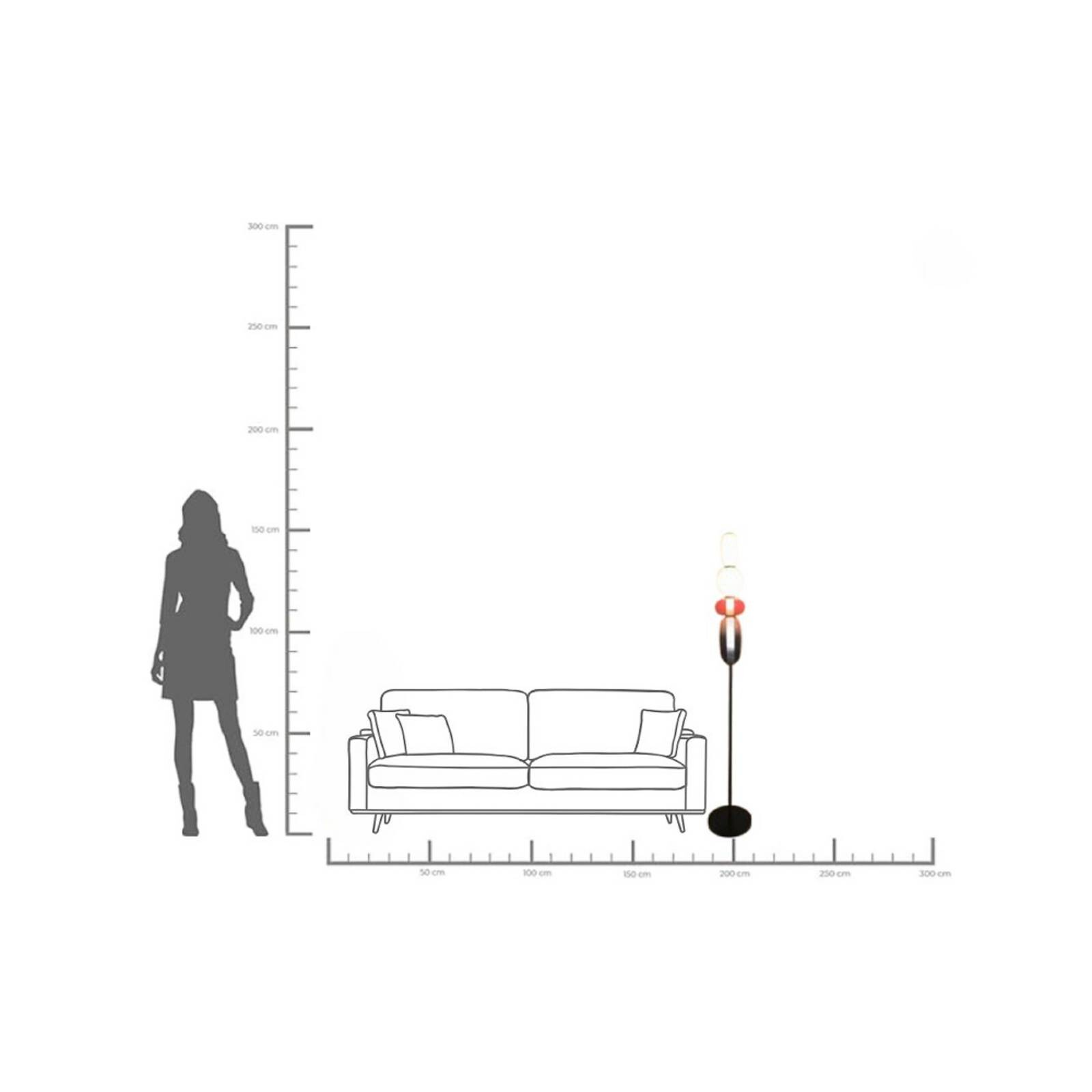 Stojacia lampa KARE Sugar, viacfarebná, sklo, 150 cm, G9