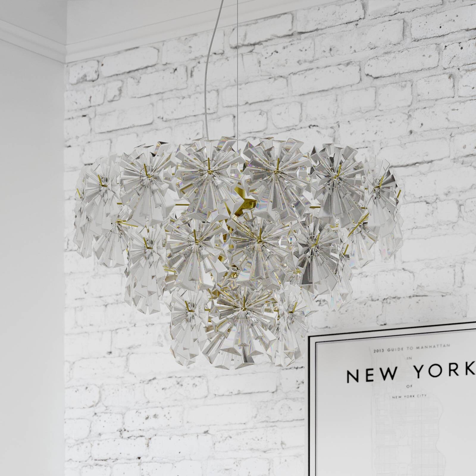 Závesné svietidlo Lorraine od Rydens, Ø 52 cm, číre