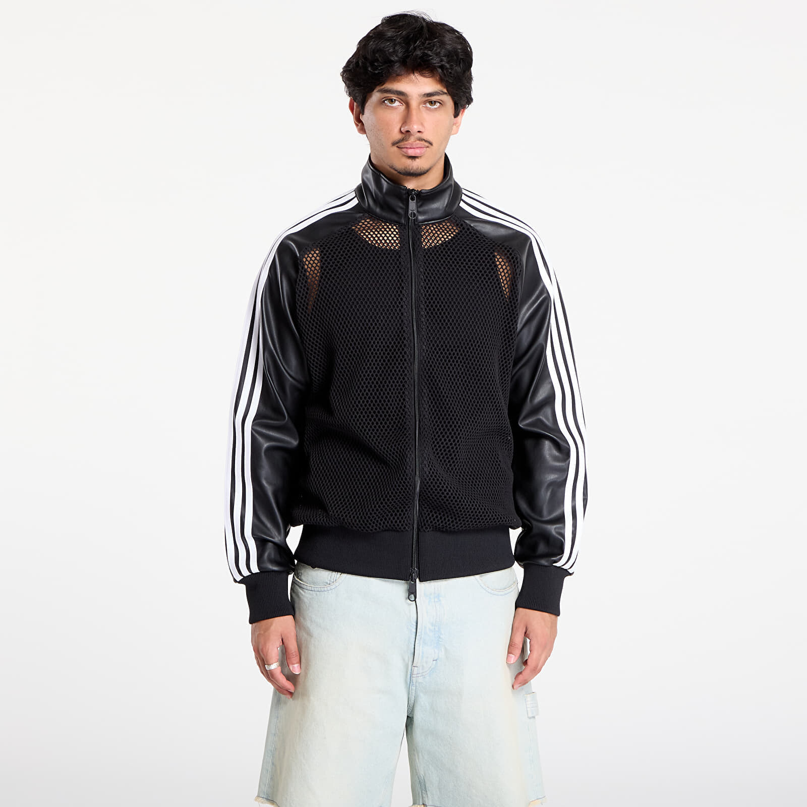 Bunda adidas x Jeremy Scott Faux Leather Mesh Track Top UNISEX Black M
