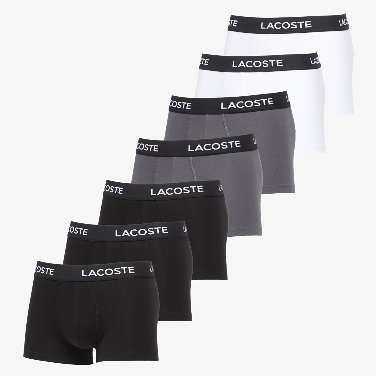 LACOSTE Trunks Underwear 7-Pack Black/ White-Font XL