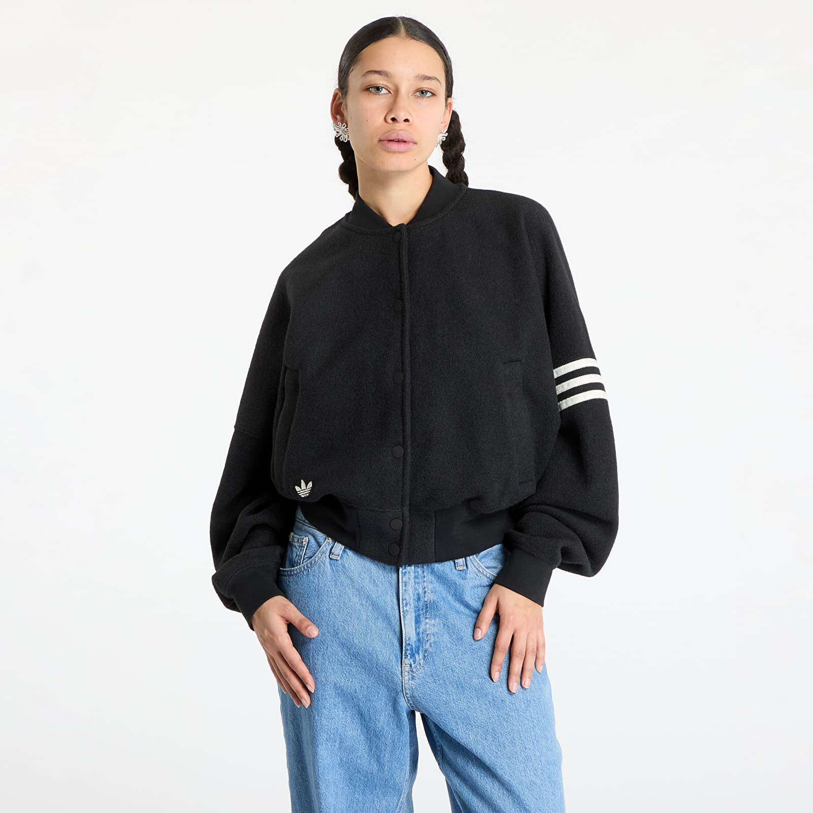 Bunda adidas Neuclassics Boucle Bomber Jacket Black/ Black/ Cream White S