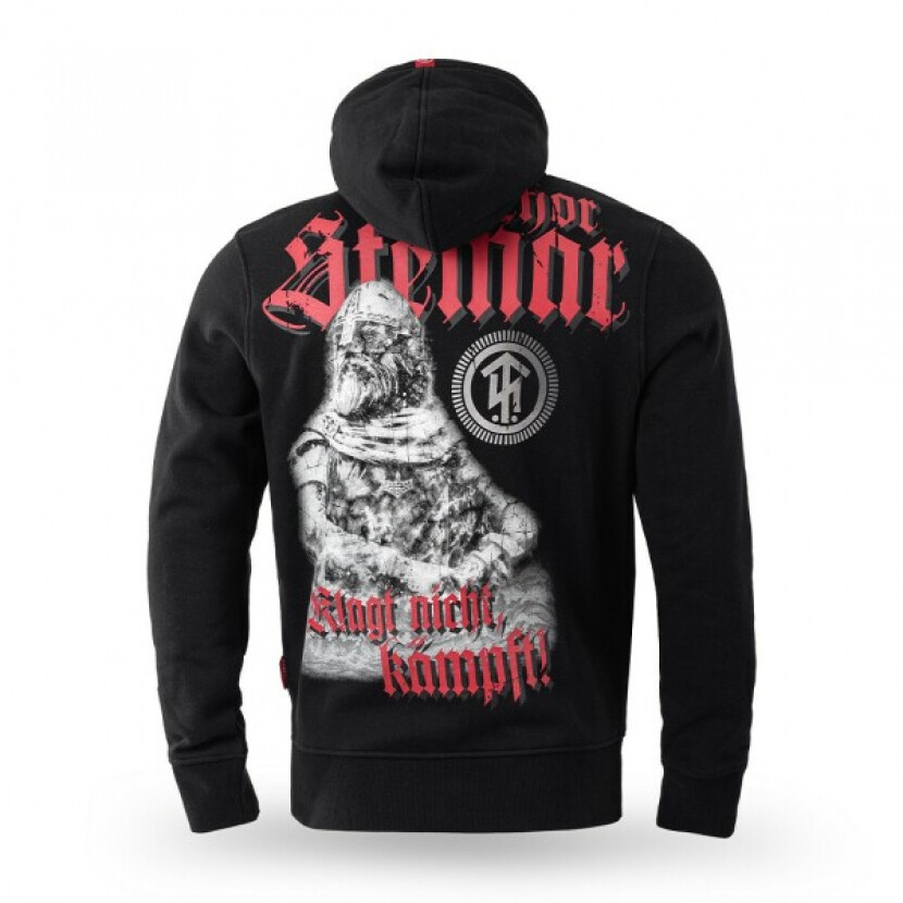 Mikina s kapucňou a zipsom Thor Steinar Vandrad - čierna, XL