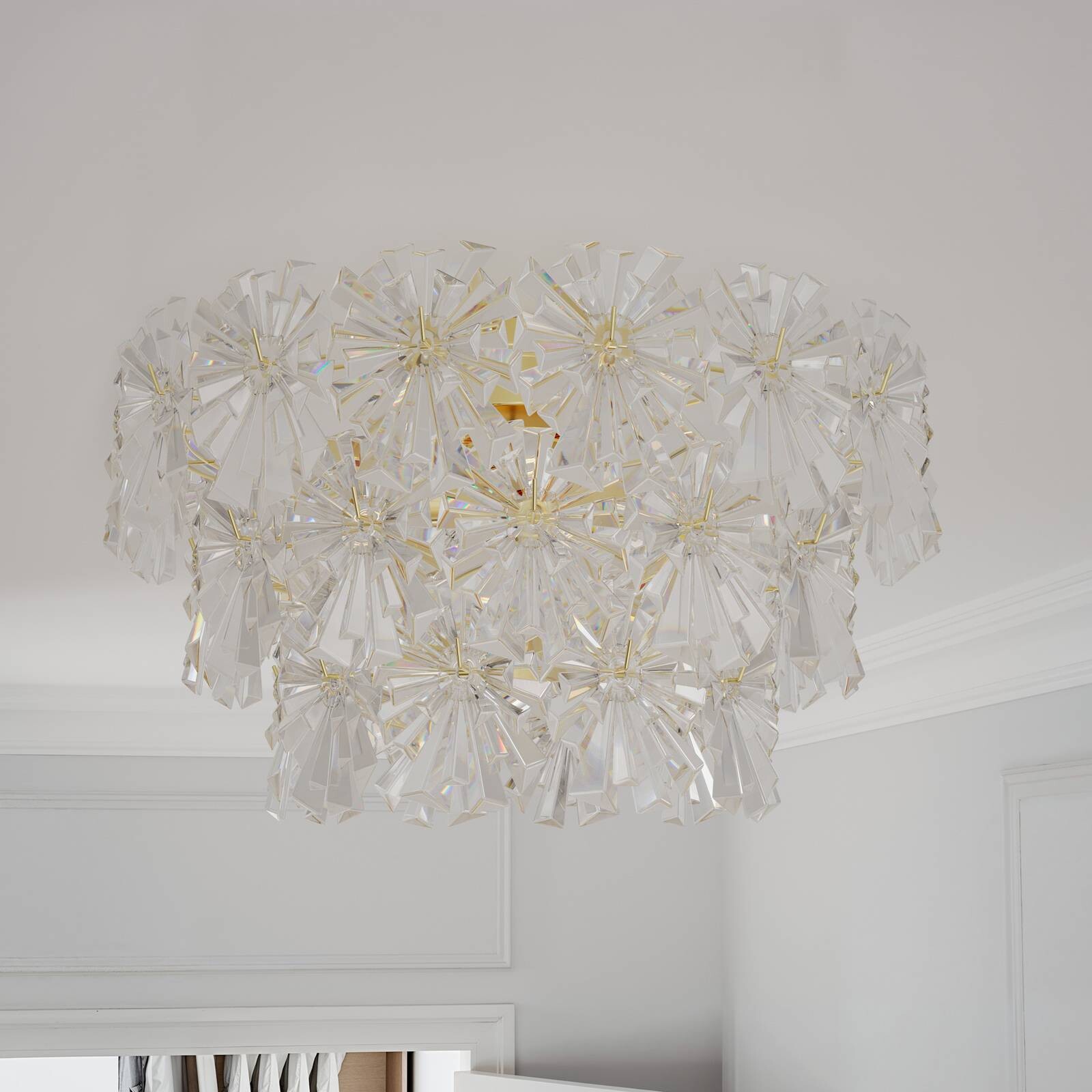 Stropné svietidlo Lorraine od Rydens, Ø 52 cm, číre