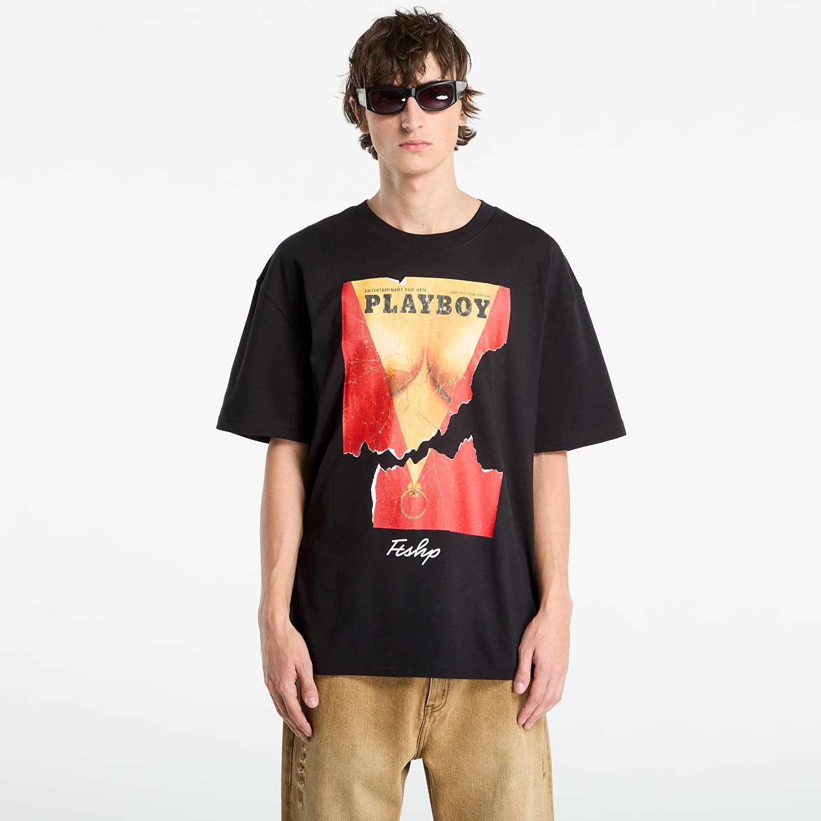 Tričko Playboy x FTSHP Cover Tee 1973/7 UNISEX Black XXL